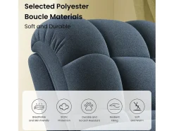 Poltrona|DripeX Poltrona de relaxamento elétrico com apoio de pé e USB, veludo de pelúcia, cadeira de lazer ajustável, anti-estática, 96x97x104cm, Azul