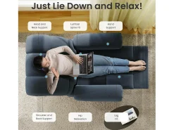 Poltrona|DripeX Poltrona de relaxamento elétrico com apoio de pé e USB, veludo de pelúcia, cadeira de lazer ajustável, anti-estática, 96x97x104cm, Azul