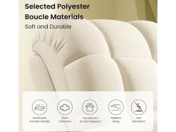 Poltrona*DripeX Poltrona de relaxamento elétrico com apoio de pé e USB, veludo de pelúcia, cadeira de lazer ajustável, anti-estática, 96x97x104cm, Bege