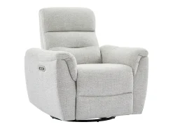 Poltrona*Vente-unique Poltrona de relaxamento elétrica em tecido texturizado cinza claro BREVIO Cinzento claro