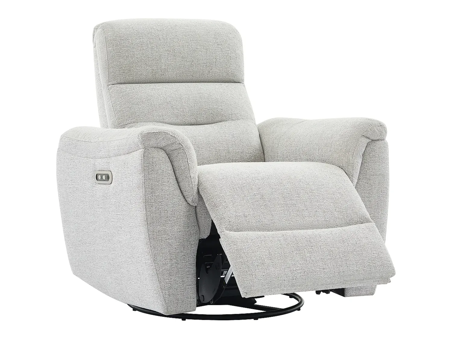 Poltrona*Vente-unique Poltrona de relaxamento elétrica em tecido texturizado cinza claro BREVIO Cinzento claro