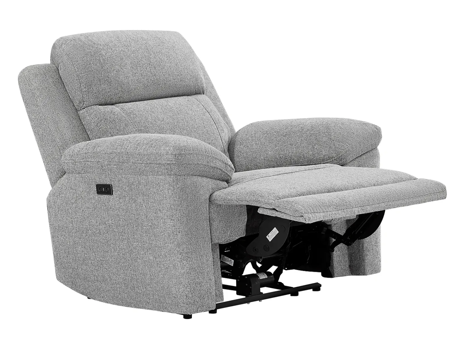 Poltrona|Vente-unique Poltrona de relaxamento elétrica em tecido matizado cinza claro KELUNO Cinzento