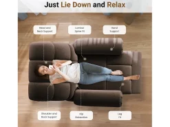 Poltrona*DripeX Poltrona de relaxamento elétrico com apoio de pé e USB, veludo de pelúcia, cadeira de lazer ajustável, anti-estática, 96x97x104cm, Brown Castanho