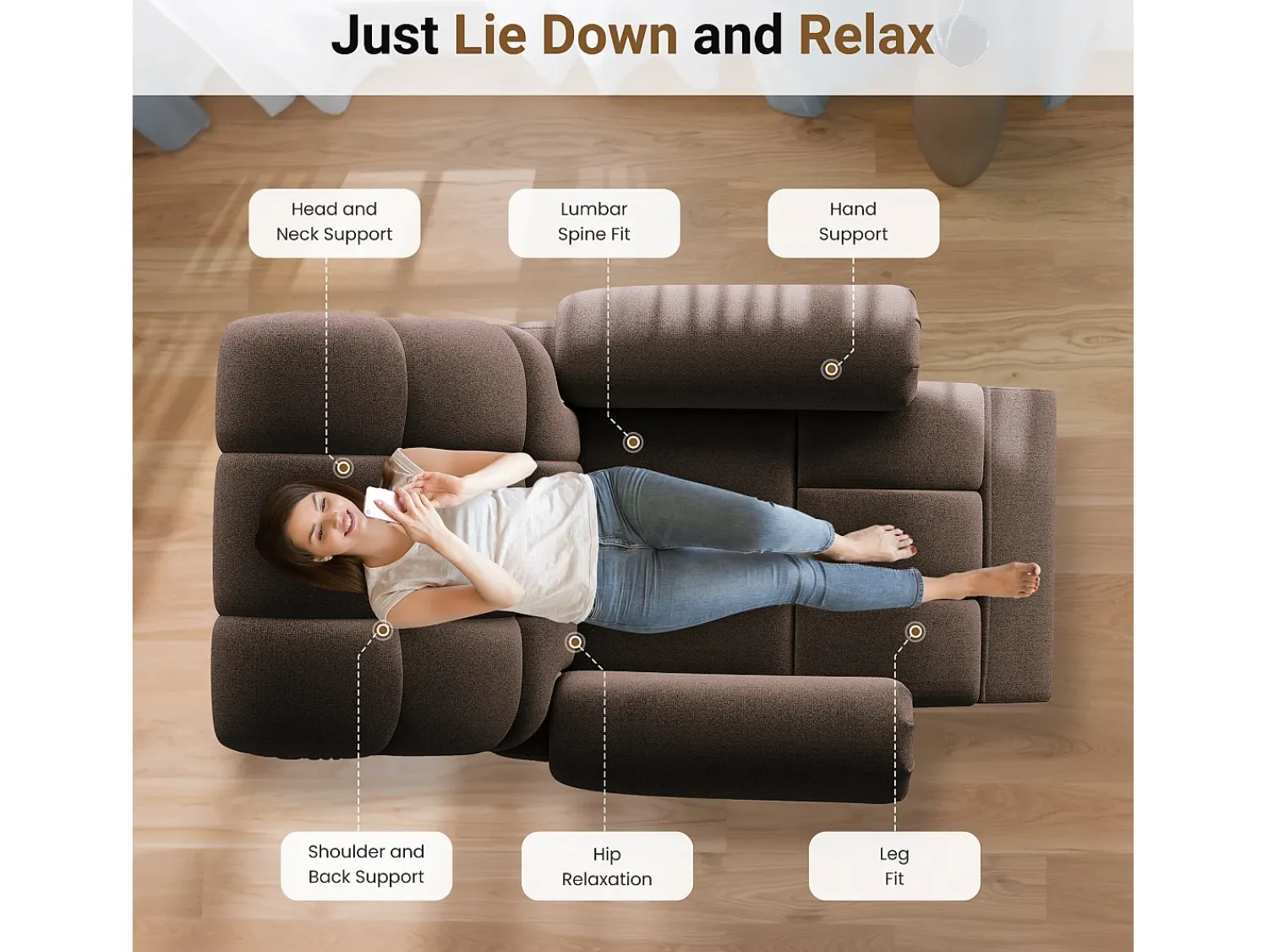 Poltrona*DripeX Poltrona de relaxamento elétrico com apoio de pé e USB, veludo de pelúcia, cadeira de lazer ajustável, anti-estática, 96x97x104cm, Brown Castanho