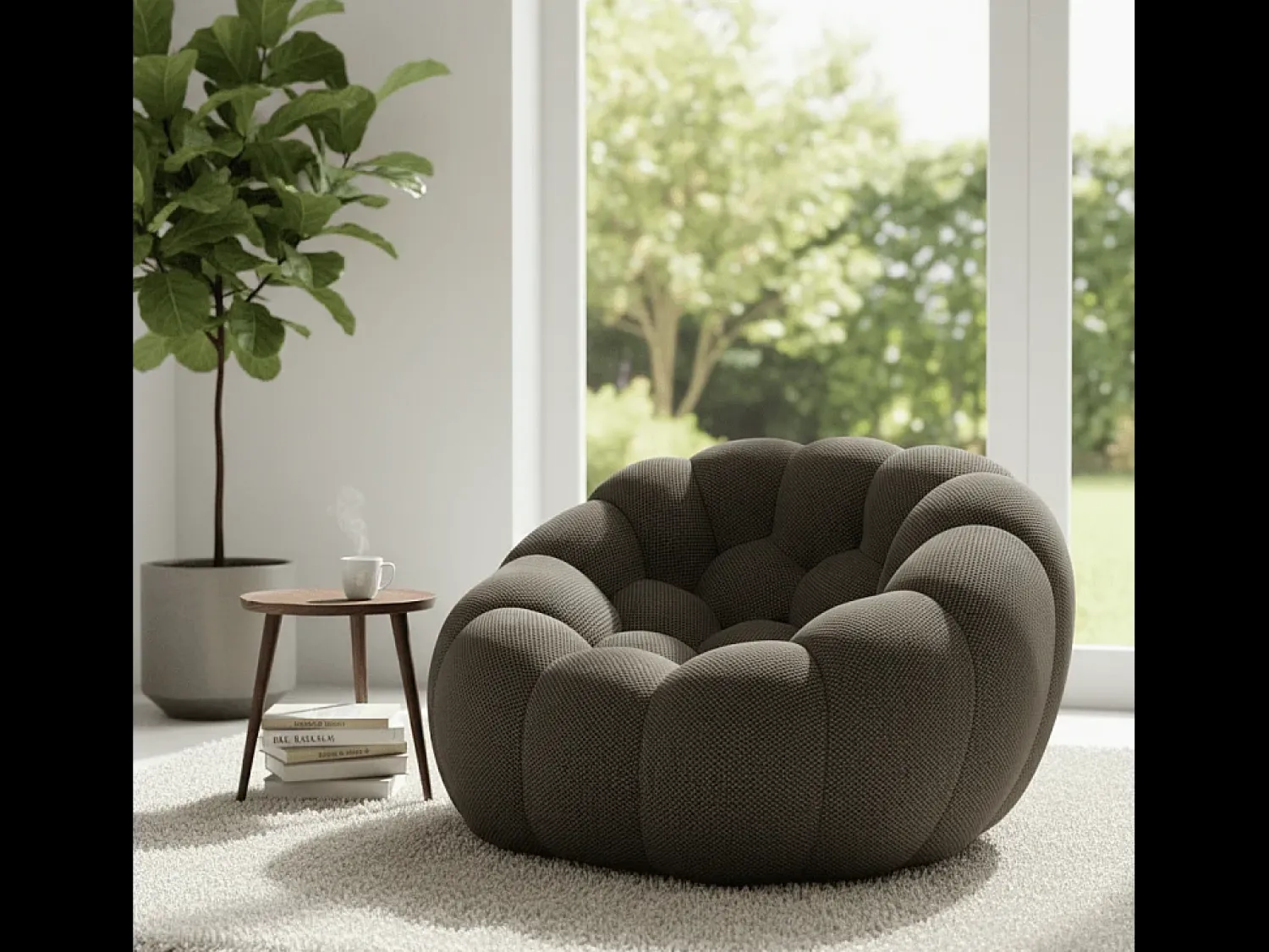 Poltrona de sala Cocoon 1 lugar - chocolate^ Poltrona
