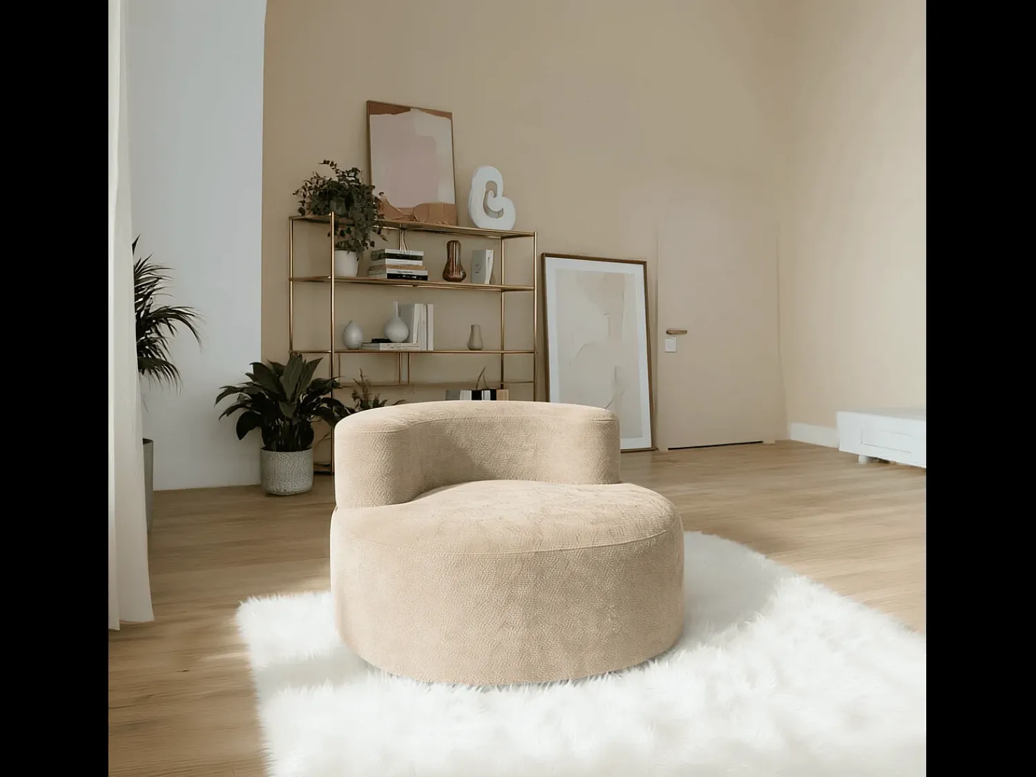 Poltrona* Poltrona de sala Milo 1 lugar - areia Bege
