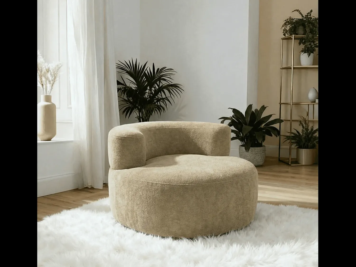 Poltrona* Poltrona de sala Milo 1 lugar - areia Bege