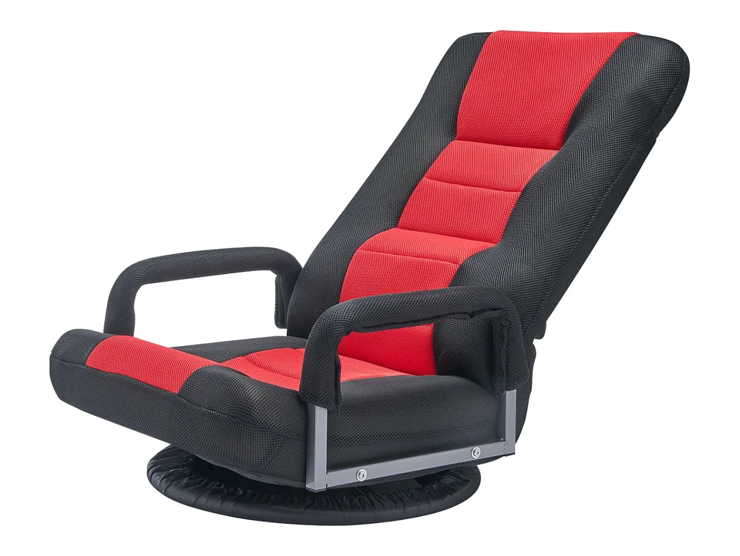 Poltrona| Poltrona de Solo SucceBuy Cadeira Plegável com Reposabracos, Ajustável, Giratória a 360° Vermelho