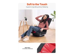 Poltrona| Poltrona de Solo SucceBuy Cadeira Plegável com Reposabracos, Ajustável, Giratória a 360° Vermelho