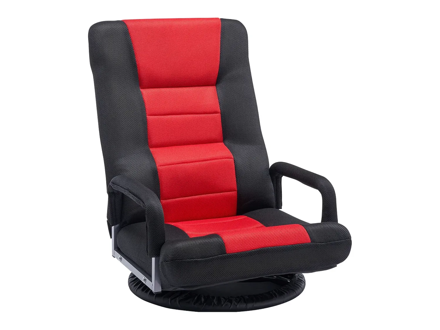 Poltrona| Poltrona de Solo SucceBuy Cadeira Plegável com Reposabracos, Ajustável, Giratória a 360° Vermelho