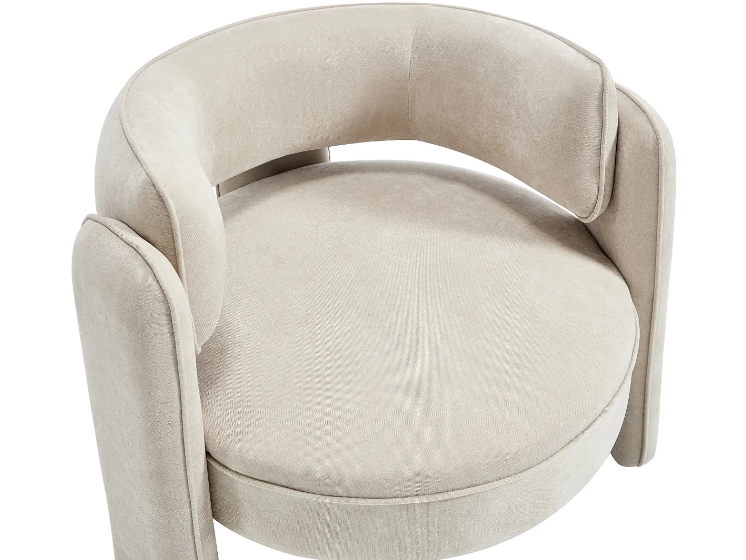 Poltrona*Vente-unique Poltrona de tecido em forma redonda ZORIMO Bege