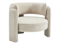 Poltrona*Vente-unique Poltrona de tecido em forma redonda ZORIMO Bege