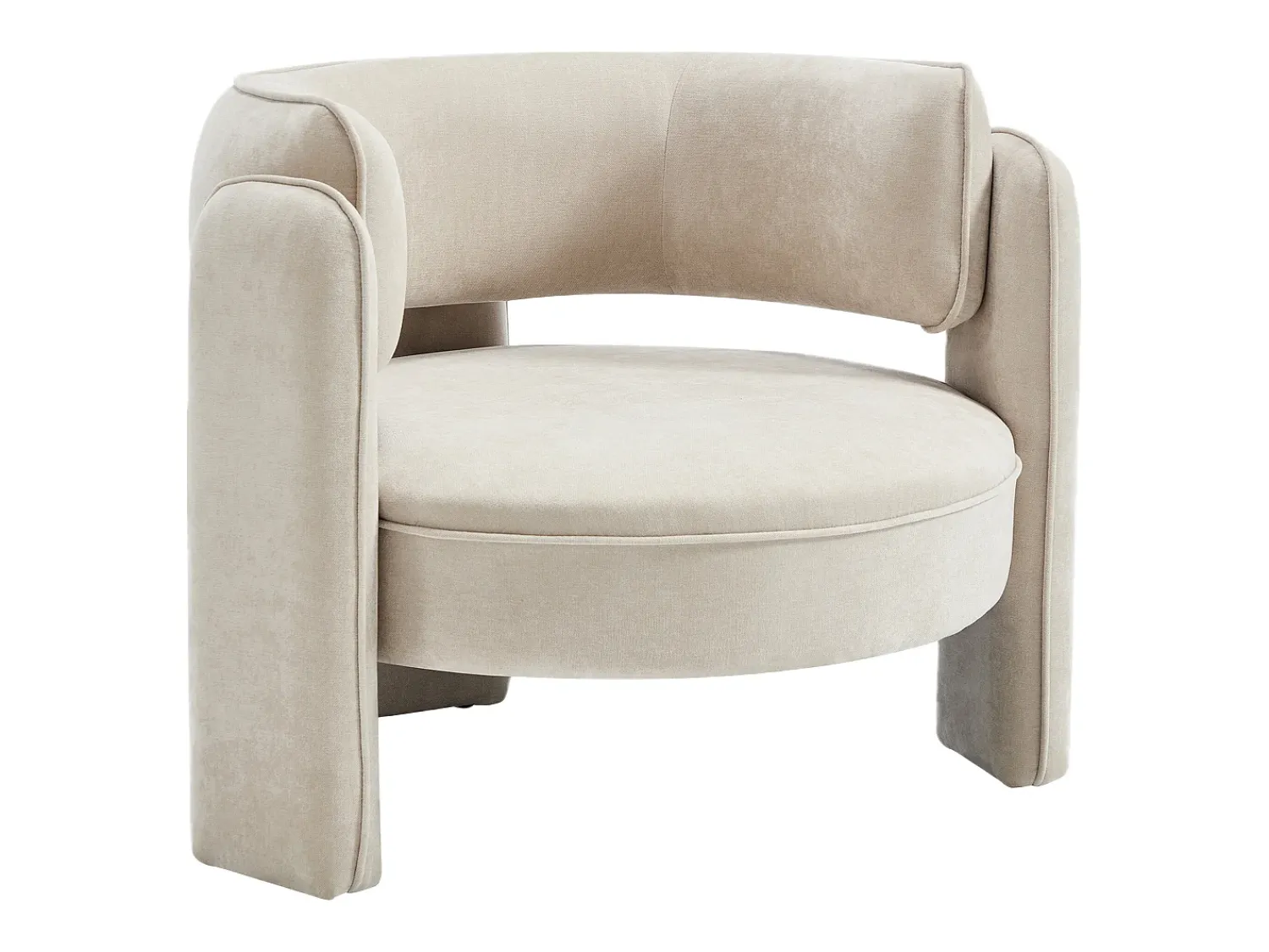 Poltrona*Vente-unique Poltrona de tecido em forma redonda ZORIMO Bege