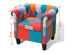 Poltrona de tecido com design de retalhos SHL479384^ Poltrona