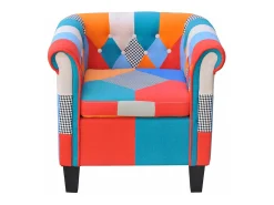 Poltrona*vidaxl Poltrona de tecido com design de retalhos Multicor