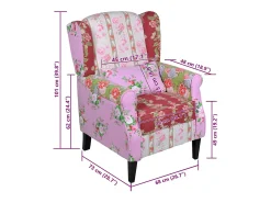 Hot vidaxl Poltrona de tecido com design de retalhos Multicor