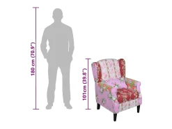 Hot vidaxl Poltrona de tecido com design de retalhos Multicor