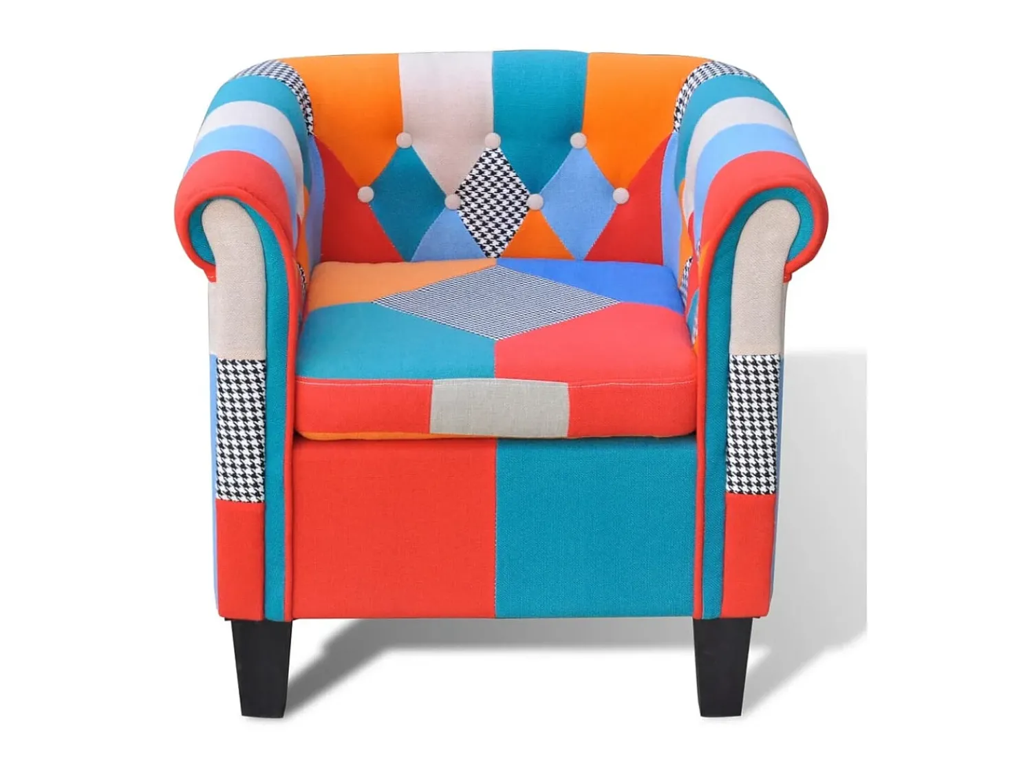 Poltrona* Poltrona de tecido com design de retalhos PT931147 Multicor