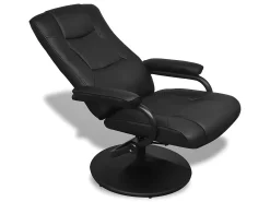 Poltrona* Poltrona de TV c/ repousa pés couro artificial PT256262 Preto