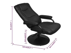 Poltrona* Poltrona de TV com repousa pés couro artificial SHL334349 Preto