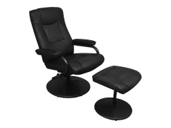 Poltrona* Poltrona de TV com repousa pés couro artificial SHL334349 Preto