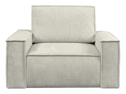 Poltrona*Vente-unique Poltrona de veludo canelado estilo design AMELIA Bege