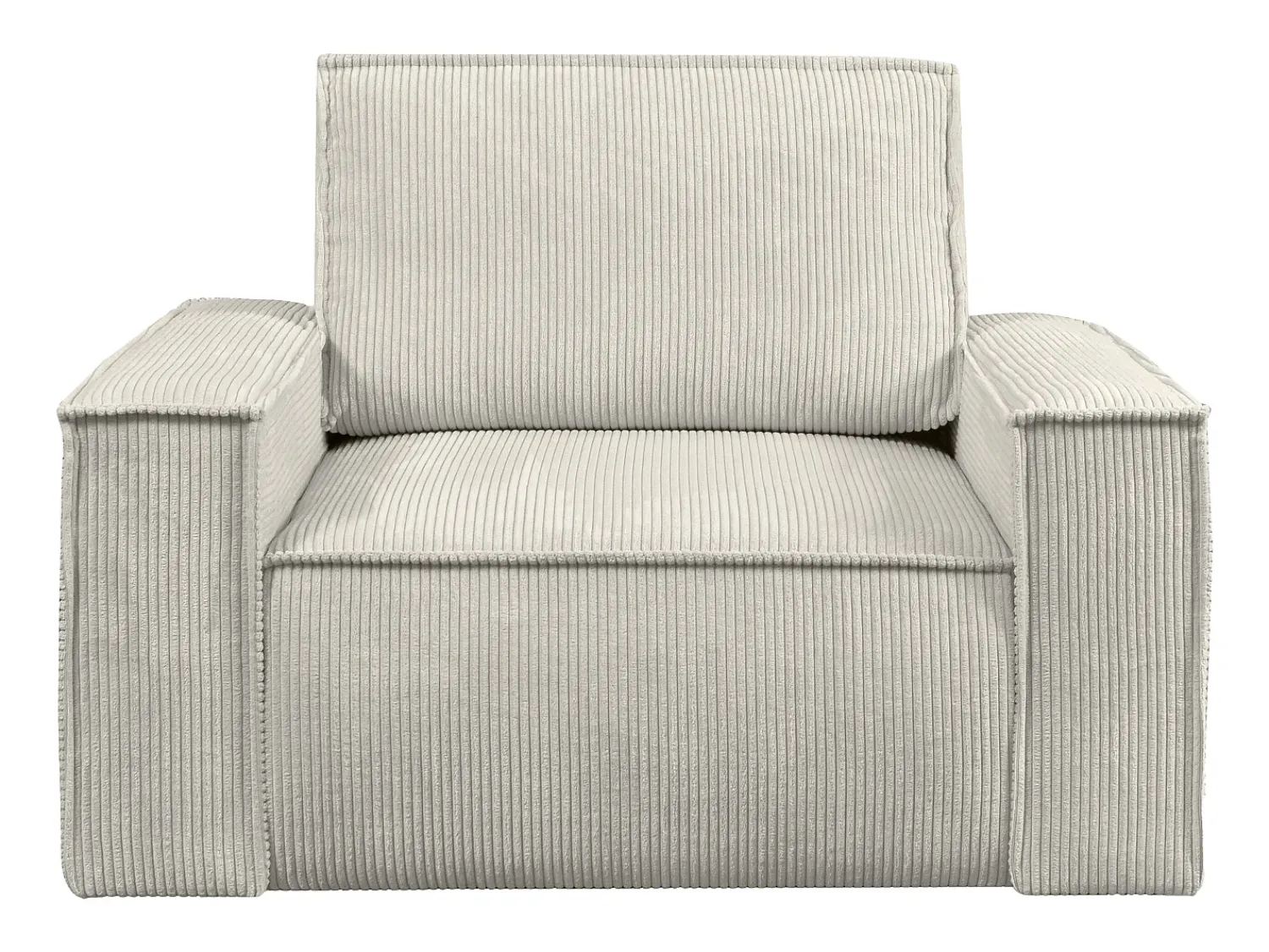 Poltrona*Vente-unique Poltrona de veludo canelado estilo design AMELIA Bege