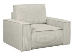 Poltrona*Vente-unique Poltrona de veludo canelado estilo design AMELIA Bege