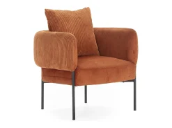 Discount Calicosy Poltrona de veludo com pernas de metal 70x61 h72 cm Cor de laranja