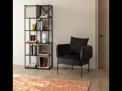 Poltrona*Calicosy Poltrona de veludo com pernas de metal 70x61 h72 cm Preto