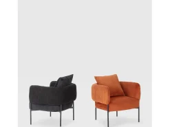Poltrona*Calicosy Poltrona de veludo com pernas de metal 70x61 h72 cm Preto