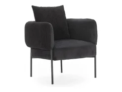 Poltrona*Calicosy Poltrona de veludo com pernas de metal 70x61 h72 cm Preto