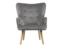 Poltrona*Habitat et jardin Poltrona de veludo estilo escandinavo "Odense" - 73 x 81 x 92,5 cm - 1 lugar - Cinza Cinzento