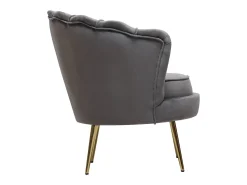 Poltrona*Habitat et jardin Poltrona de veludo "Floria" - 75 x 68 x 77,5 cm - Cinza Cinzento
