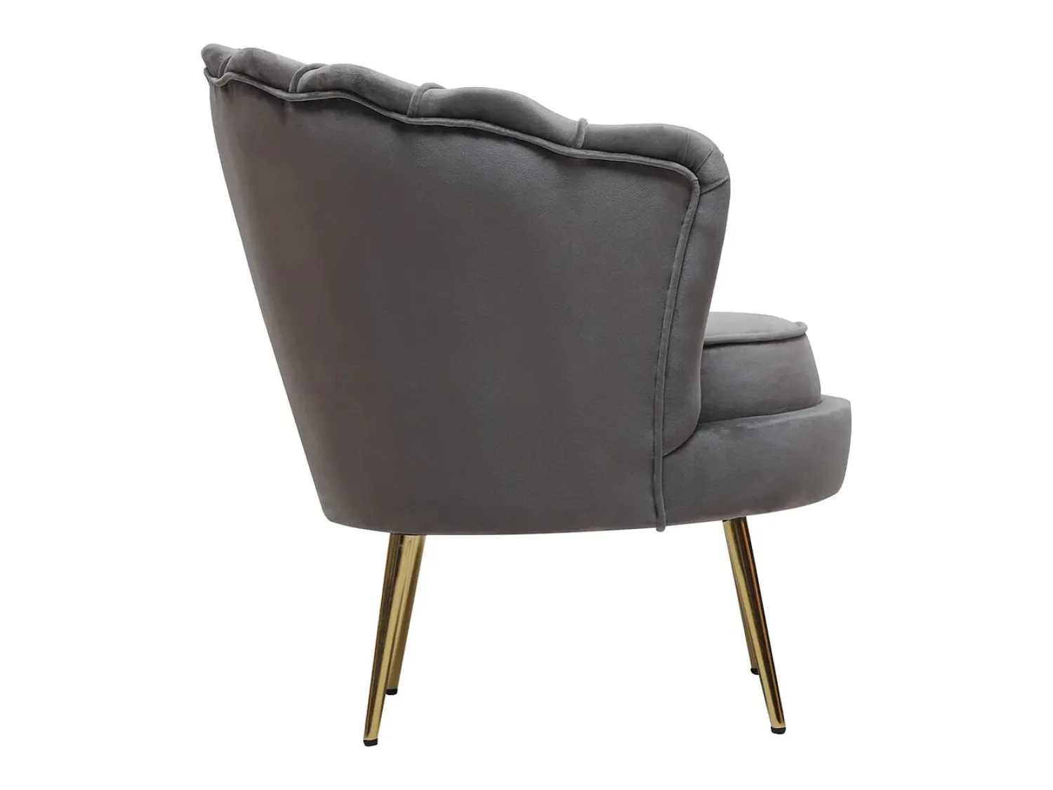 Poltrona*Habitat et jardin Poltrona de veludo "Floria" - 75 x 68 x 77,5 cm - Cinza Cinzento