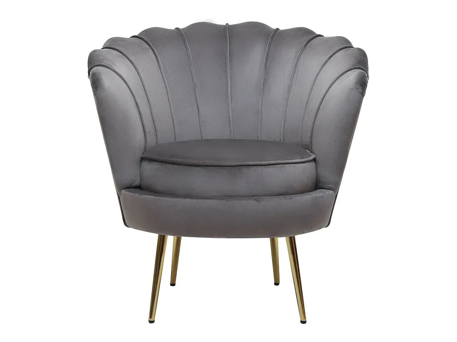 Poltrona*Habitat et jardin Poltrona de veludo "Floria" - 75 x 68 x 77,5 cm - Cinza Cinzento