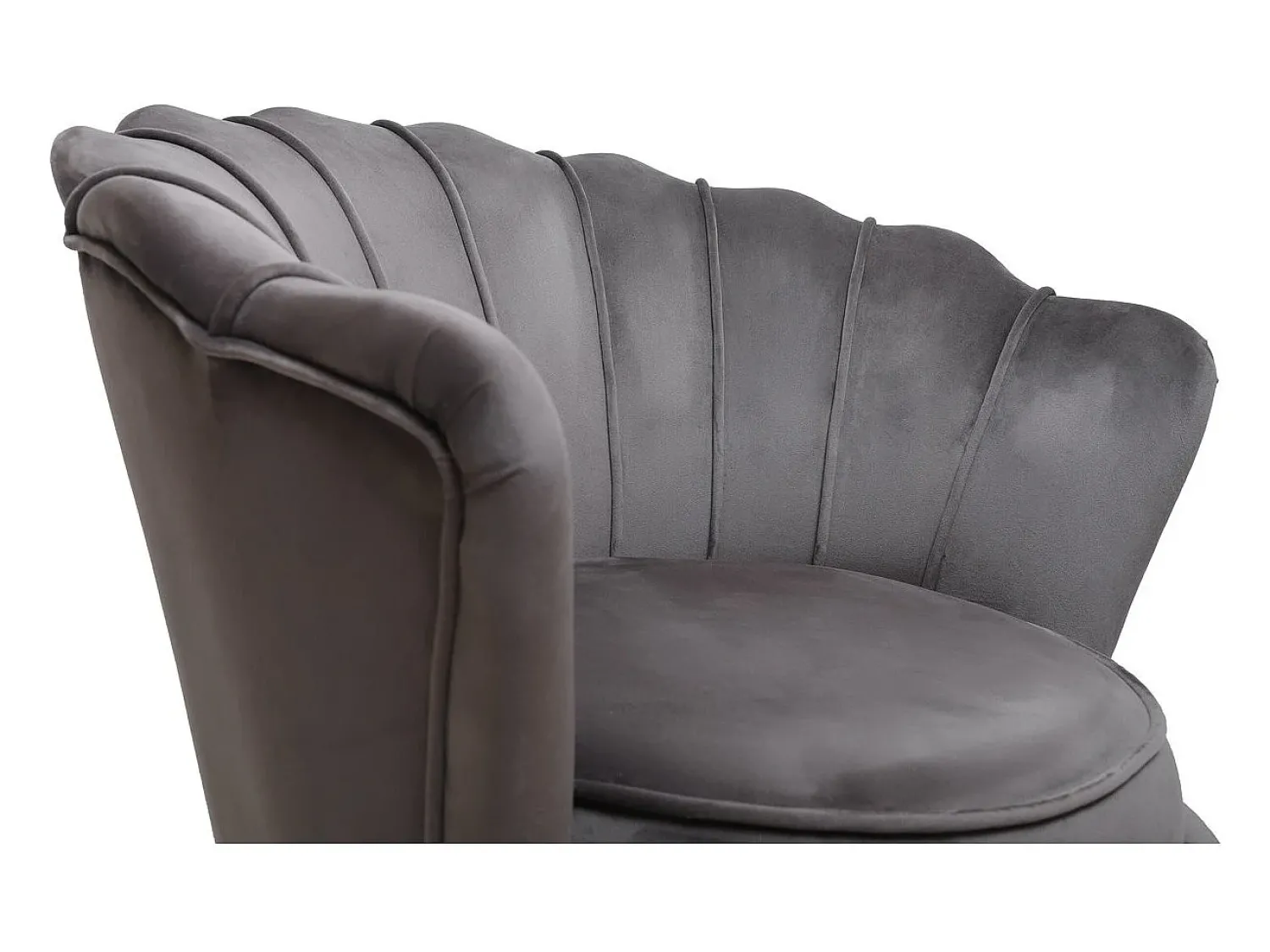 Poltrona*Habitat et jardin Poltrona de veludo "Floria" - 75 x 68 x 77,5 cm - Cinza Cinzento