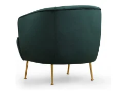 Concept-Usine Poltrona de veludo verde DAVIS - Pés dourados - Confortável e elegante Verde pinho