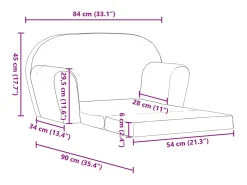 New vidaxl Poltrona desdobrável para crianças -claro Cinzento