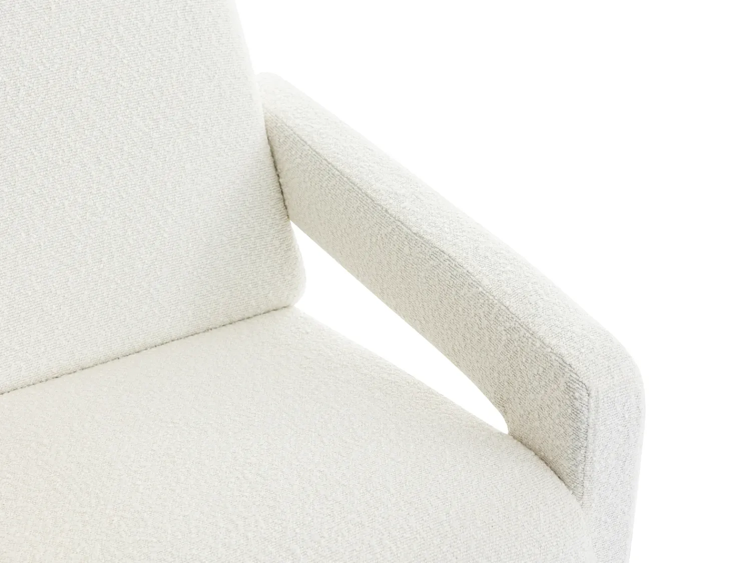 Poltrona|Vente-unique Poltrona design em tecido bouclé cor branca - ISPARTA Branco