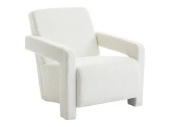 Poltrona|Vente-unique Poltrona design em tecido bouclé cor branca - ISPARTA Branco