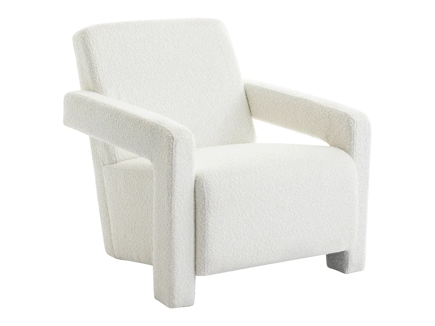 Poltrona|Vente-unique Poltrona design em tecido bouclé cor branca - ISPARTA Branco