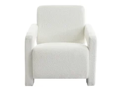Poltrona|Vente-unique Poltrona design em tecido bouclé cor branca - ISPARTA Branco