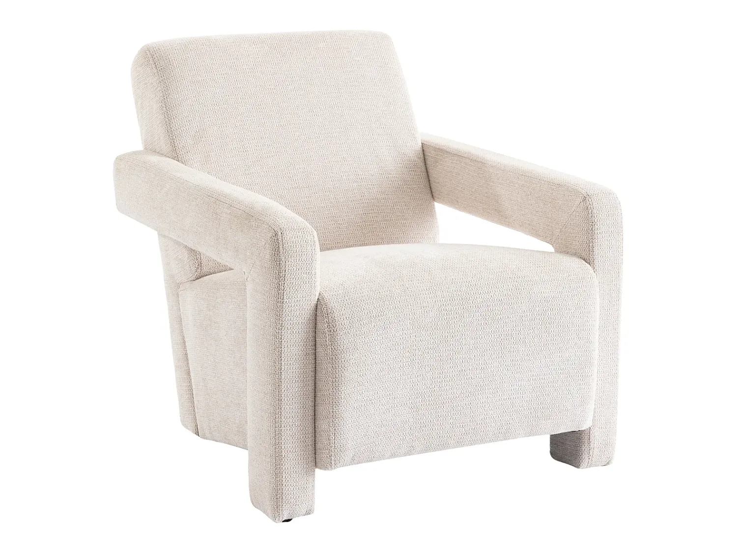 Poltrona*Vente-unique Poltrona design tecido texturizado cor ISPARTA Bege