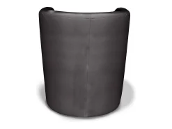 Poltrona*Dmora Poltrona Dpanett, Poltrona de sala, Assento acolchoado, Cadeira com braços em couro ecológico, 64x63h76 cm, Preto