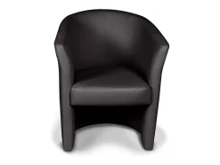 Poltrona*Dmora Poltrona Dpanett, Poltrona de sala, Assento acolchoado, Cadeira com braços em couro ecológico, 64x63h76 cm, Preto