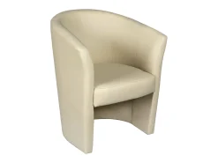 Dmora Poltrona Dpanett, Poltrona de sala, Assento acolchoado, Cadeira com braços em couro ecológico, 64x63h76 cm,^ Poltrona