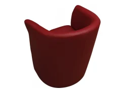 Poltrona*Dmora Poltrona Dpanett, Poltrona de sala, Assento acolchoado, Cadeira com braços em couro ecológico, 64x63h76 cm, Vermelho