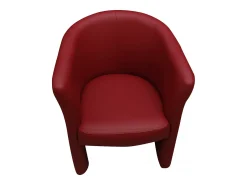 Poltrona*Dmora Poltrona Dpanett, Poltrona de sala, Assento acolchoado, Cadeira com braços em couro ecológico, 64x63h76 cm, Vermelho