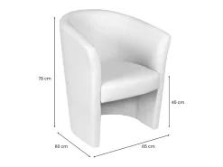 Dmora Poltrona Dpanett, Poltrona de sala, Assento acolchoado, Cadeira com braços em couro ecológico, 64x63h76 cm,^ Poltrona